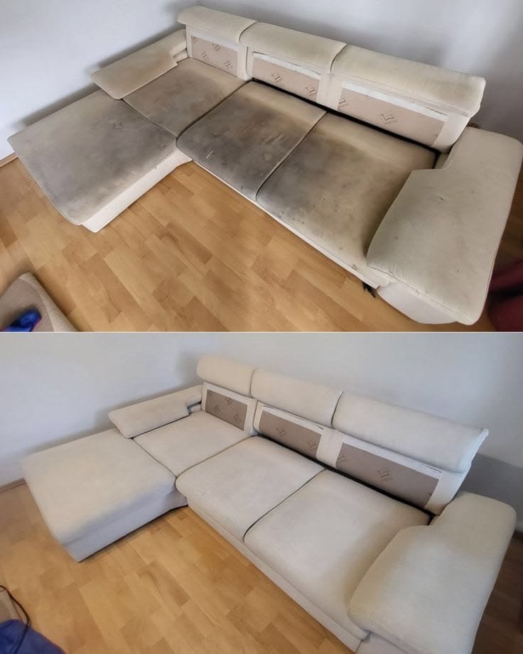 Sofá modular - antes e depois
